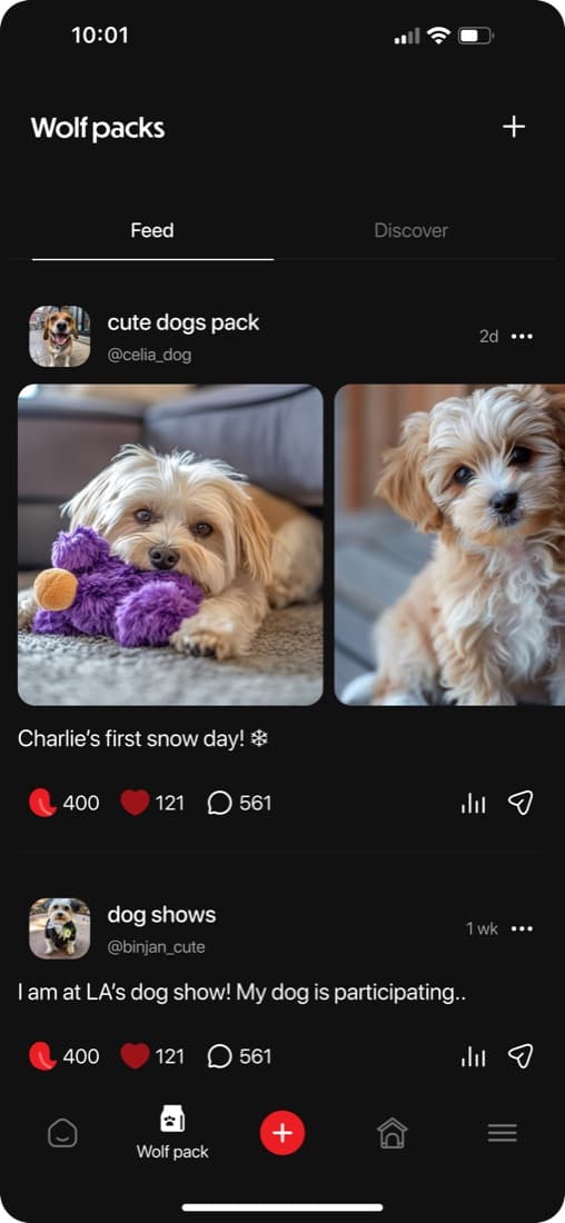 Frizbee app screenshot