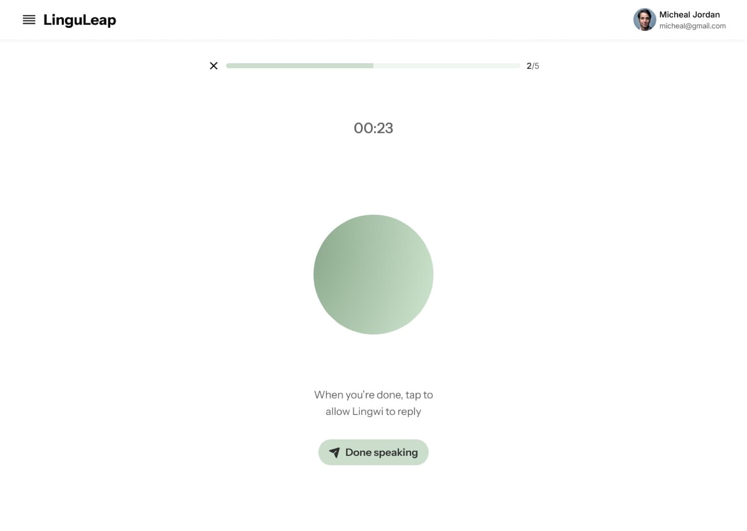 Live AI speaking practice — full-duplex voice with the Arabic tutor